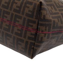 Pre Owned حقيبة شوبر فندي سبالماتي رول كانفاس توباكو زوكا مقوى