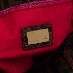 Pre Owned حقيبة شوبر فندي سبالماتي رول كانفاس توباكو زوكا مقوى