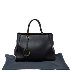 Pre Owned Fendi Black Leather Medium 2Jours Tote 