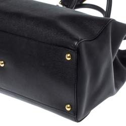 Pre Owned Fendi Black Leather Medium 2Jours Tote 