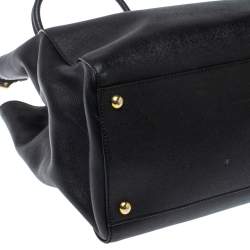 Pre Owned Fendi Black Leather Medium 2Jours Tote 