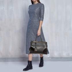 Pre Owned Fendi Black Leather Medium 2Jours Tote 