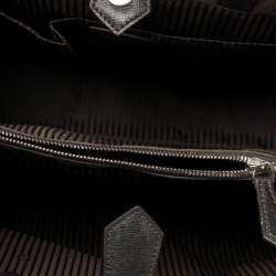 Pre Owned Fendi Dark Brown/White Leather and Calf Hair Medium 2jours Tote