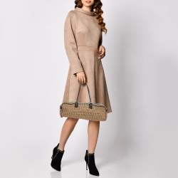 Pre Owned Fendi Brown/Beige Zucchino Canvas and Leather East West Satchel