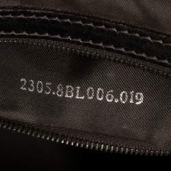 Pre Owned Fendi Brown/Beige Zucchino Canvas and Leather East West Satchel