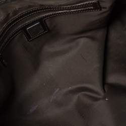 Pre Owned Fendi Brown/Beige Zucchino Canvas and Leather East West Satchel