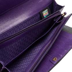 Pre Owned Fendi Tobacco Zucca Coated Canvas Continental Wallet