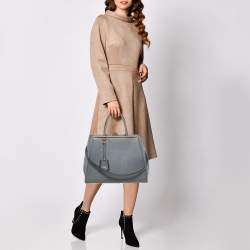 Pre Owned Fendi Grey Leather Medium 2Jours Tote