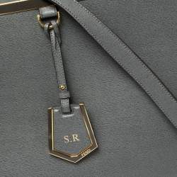 Pre Owned Fendi Grey Leather Medium 2Jours Tote