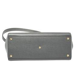 Pre Owned Fendi Grey Leather Medium 2Jours Tote