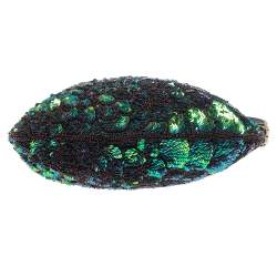 Pre Owned Fendi Green/Black Sequins and Leather Small Oyster Hobo