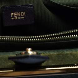 Fendi Olive Green Leather Medium 2Jours Tote