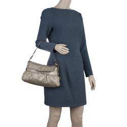 Pre Owned Fendi Metallic Gold Saffiano Leather Chef Shoulder Bag