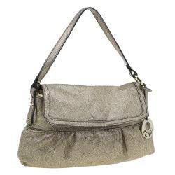 Pre Owned Fendi Metallic Gold Saffiano Leather Chef Shoulder Bag