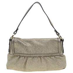 Pre Owned Fendi Metallic Gold Saffiano Leather Chef Shoulder Bag