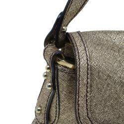 Pre Owned Fendi Metallic Gold Saffiano Leather Chef Shoulder Bag