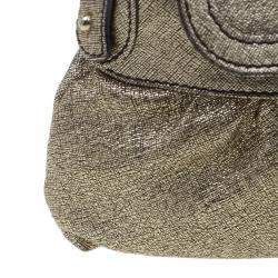 Pre Owned Fendi Metallic Gold Saffiano Leather Chef Shoulder Bag