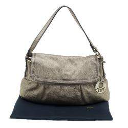 Pre Owned Fendi Metallic Gold Saffiano Leather Chef Shoulder Bag