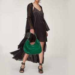 Fendi Green Leather Selleria Hobo 