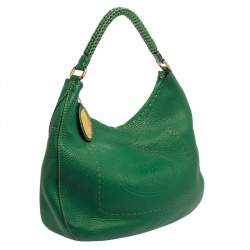 Fendi Green Leather Selleria Hobo 