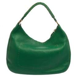 Fendi Green Leather Selleria Hobo 