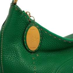 Fendi Green Leather Selleria Hobo 
