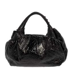 Pre Owned Fendi Black Nappa Leather Spy Hobo