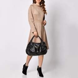 Pre Owned Fendi Black Nappa Leather Spy Hobo