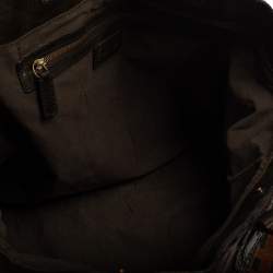 Pre Owned Fendi Brown Calfhair, Suede and Leather Chef De Jour Bag