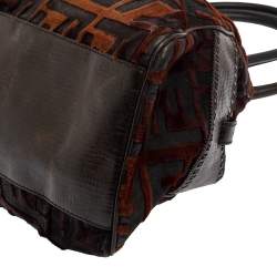 Pre Owned Fendi Brown Calfhair, Suede and Leather Chef De Jour Bag