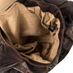 Pre Owned Fendi Tobacco Zucca Canvas and Leather Spy Bag