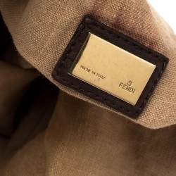 Pre Owned Fendi Tobacco Zucca Canvas and Leather Spy Bag