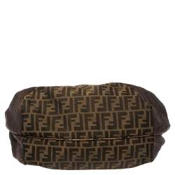 Pre Owned Fendi Tobacco Zucca Canvas and Leather Spy Bag