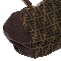 Pre Owned Fendi Tobacco Zucca Canvas and Leather Spy Bag