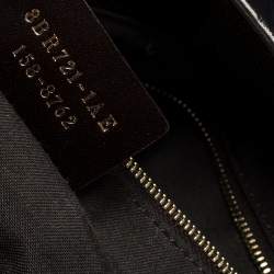 Pre Owned Fendi Tobacco/Black Pequin Stripe Coated Canvas and Leather Hobo Bag