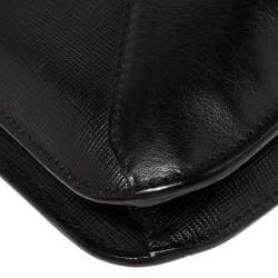 Pre Owned Fendi Black Leather Large 2Jours Wrislet Envelope Clutch