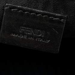 Pre Owned Fendi Black Leather Large 2Jours Wrislet Envelope Clutch