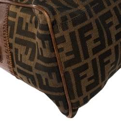Pre Owned Fendi Tobacco Zucca Canvas and Leather Chef De Jour Bag