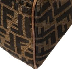 Pre Owned Fendi Tobacco Zucca Canvas and Leather Chef De Jour Bag