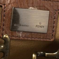 Pre Owned Fendi Tobacco Zucca Canvas and Leather Chef De Jour Bag