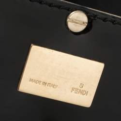 مملوكة مسبقًا حقيبة كتف فندي ميا كانفاس زوكا توباكو/أسود كبيرة