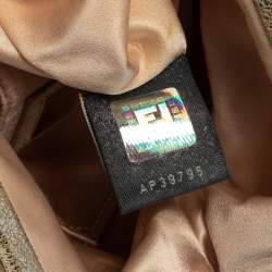 Pre Owned Fendi Metallic Silver Suede Borderline Clutch