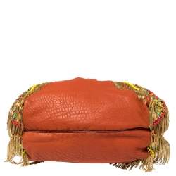 Pre Owned Fendi Multicolor Leather, Beaded and Fringe Embellished Spy Bag