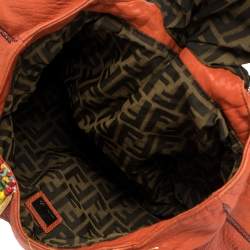 Pre Owned Fendi Multicolor Leather, Beaded and Fringe Embellished Spy Bag