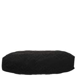 Fendi Black Zucca Quilted Canvas Maxi Baguette Flap Shoulder Bag