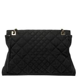 Fendi Black Zucca Quilted Canvas Maxi Baguette Flap Shoulder Bag