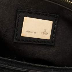 Fendi Black Zucca Quilted Canvas Maxi Baguette Flap Shoulder Bag