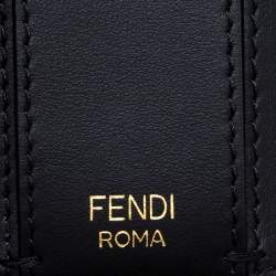 Pre Owned Fendi Brown Zucca Coated Canvas and Leather Small Peekaboo Defender Pouch