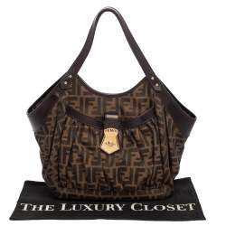 Pre Owned  Fendi Tobacco Zucca Canvas and Leather Borsa Chef Tote