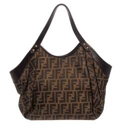 Pre Owned  Fendi Tobacco Zucca Canvas and Leather Borsa Chef Tote